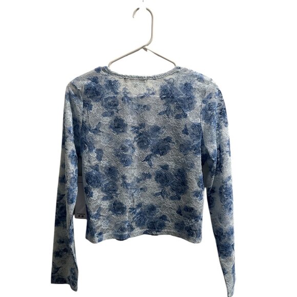Madden Girl Blue Lace Long Sleeve -‎ Size XL NWT - Picture 3 of 5